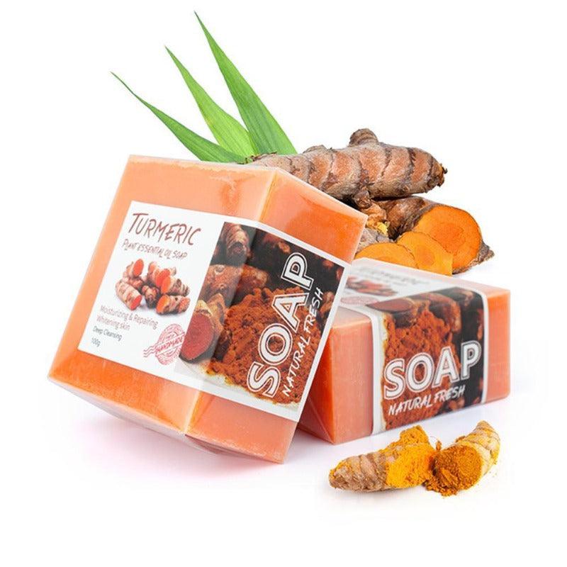 Tumeric Soap, Natural Ginger, Anti-Acne, Dark Spots Scars Removal, Glow Brighter, Lightening Skin Care, Antibacterial Cleaning Agent, CloudDiscoveries.com